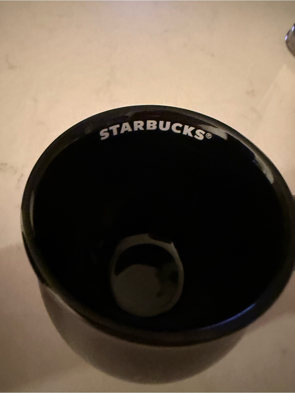Starbucks Matte Black Footed Planter Mug with Leaf Motif